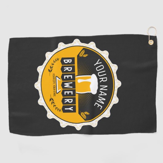 Petten bast brouwerijbier golfhanddoek (Horizontaal)