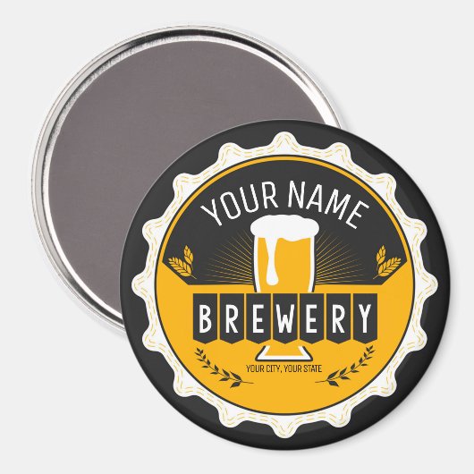 Petten bast brouwerijbier magneet (Voorkant / Achterkant)