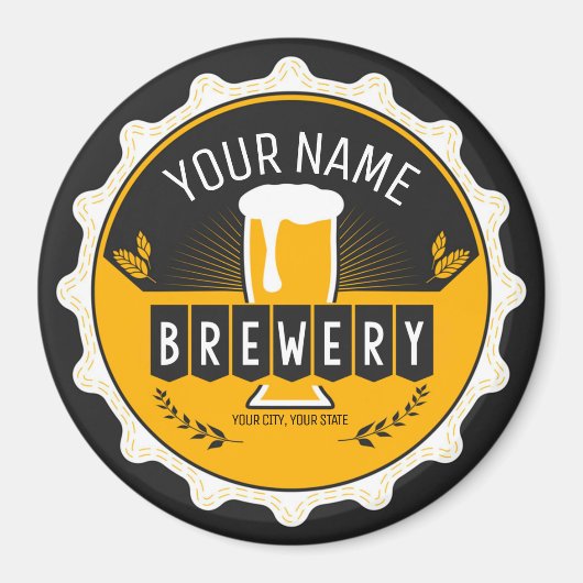 Petten bast brouwerijbier magneet (Voorkant)