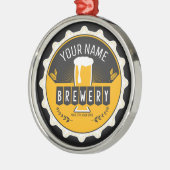 Petten bast brouwerijbier metalen ornament (Links)