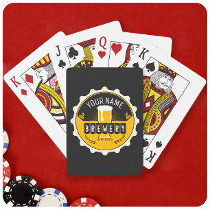 Petten bast brouwerijbier pokerkaarten