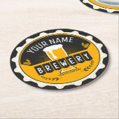 Petten bast brouwerijbier  ronde kartonnen onderzetter (Gebogen)