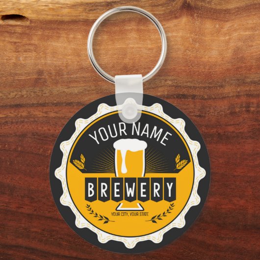 Petten bast brouwerijbier sleutelhanger (Voorkant)