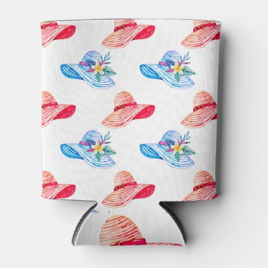 Petten blauw en rood blikjeskoeler (Voorkant)