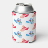 Petten blauw en rood blikjeskoeler (Blikje Achterkant)