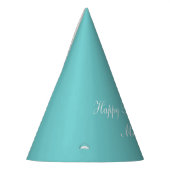 Petten blauwgroen Sky Happy Birthday Party Feesthoedjes (Links)