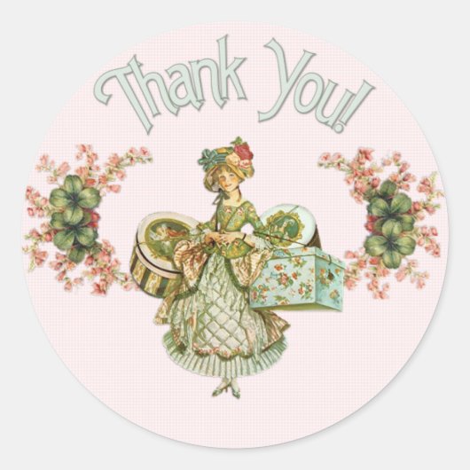 Petten doos dame dank u Stickers (Voorkant)