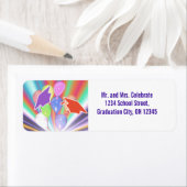 Petten en ballonnen voor het vieren van afstuderen etiket (Insitu)