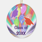 Petten en ballonnen voor het vieren van afstuderen keramisch ornament (Links)