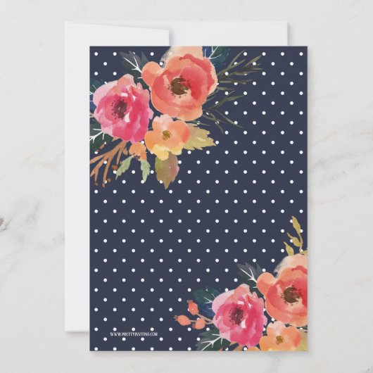 Petten en Heels Navy Blue Roze Vrijgezellenfeest Kaart (Achterkant)