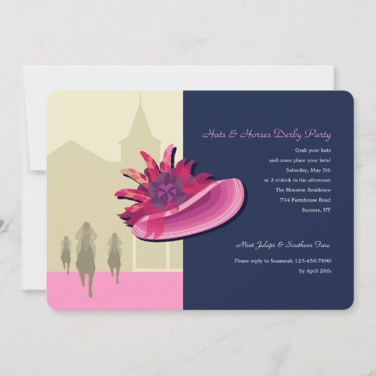 Petten en paarden 2 Derby-uitnodigingen Kaart (Voorkant)