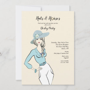 Petten en paarden Derby Party Invitation Kaart