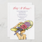 Petten en paarden Derby Party Invitation Kaart (Voorkant / Achterkant)