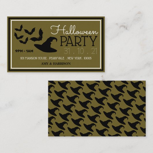 Petten en vleermuizen, uitnodiging voor een Ticket Informatiekaartje (Voorkant / Achterkant)