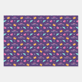 Petten, handtassen en harten Moederdag Inpakpapier Vel