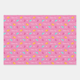 Petten, handtassen en harten roze Moederdag Inpakpapier Vel