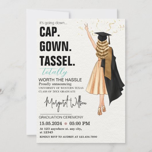 PETTEN JURK TASSEL Custom Afstuderen Kaart (Voorkant)