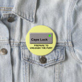 Petten Lock Fury Funny Button Badge Humor (In situ)
