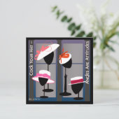 Petten met attitudes uitnodigen kaart (Staand voorkant)