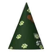 Petten met een paarse puppy Birthday Feesthoedjes (Links)