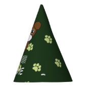 Petten met een paarse puppy Birthday Feesthoedjes (Rechts)