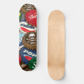 Petten met Retro-flesje | Retroskateboard Persoonlijk Skateboard (Voorkant)
