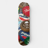 Petten met Retro-flesje | Retroskateboard Persoonlijk Skateboard (Voorkant)