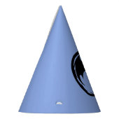 Petten met zwarte drakenblauwe feestjes feesthoedjes (Links)