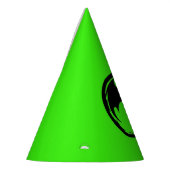 Petten met zwarte drakengroene feestjes feesthoedjes (Links)