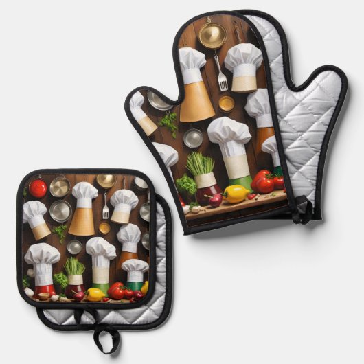 Petten Ovenwant & Pannenlap Set (Voorkant / Achterkant)