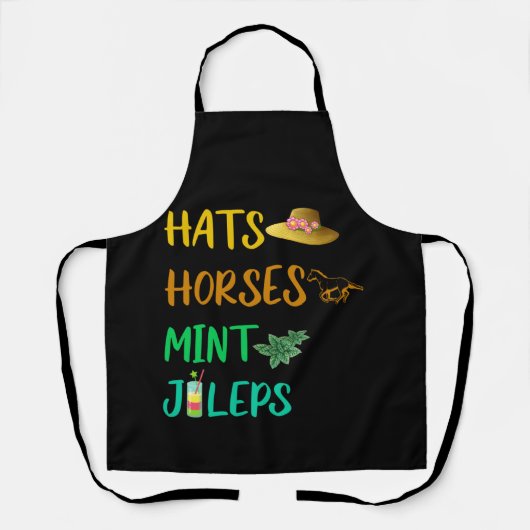 Petten paarden Mint Juleps Derby Horse Racing Schort (Voorkant)