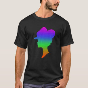 Petten schaduwen verzamelen in regenboogkleur t-shirt