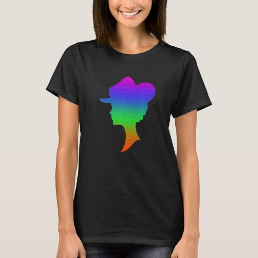 Petten schaduwen verzamelen in regenboogkleur t-shirt (Voorkant)