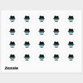 Petten snor ronde sticker (Vel)
