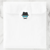 Petten snor ronde sticker (Tas)