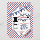 Petten, snorren en brillen 21e verjaardag kaart (Voorkant / Achterkant)