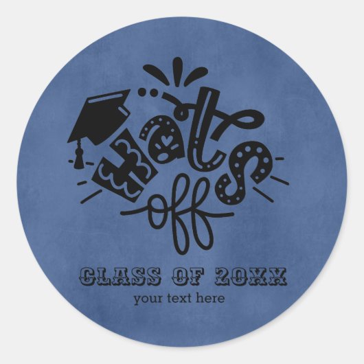 Petten uit - blauw ronde sticker (Voorkant)