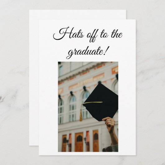 Petten uit en hield hoog afstuderen Uitnodigingska Kaart (Voorkant / Achterkant)