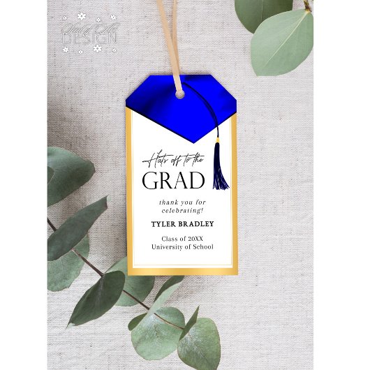 Petten uit naar Afstudeerder Blauw & Goud Mannen A Cadeaulabel