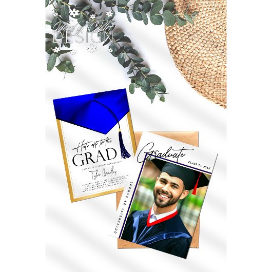 Petten uit naar Afstudeerder Blauw & Goud Mannen A Kaart