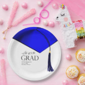 Petten uit naar Afstudeerder Blauw & Goud Mannen A Papieren Bordje (Feest)