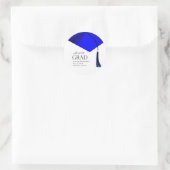 Petten uit naar Afstudeerder Blauw & Goud Mannen A Ronde Sticker (Tas)