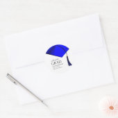 Petten uit naar Afstudeerder Blauw & Goud Mannen A Ronde Sticker (Envelop)
