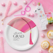 Petten uit naar Afstudeerder Holografisch Roze Gou Papieren Bordje (Feest)