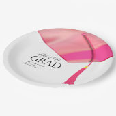 Petten uit naar Afstudeerder Holografisch Roze Gou Papieren Bordje (Gekanteld)