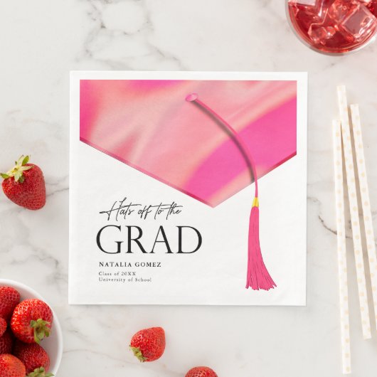 Petten uit naar Afstudeerder Holografisch Roze Gou Servet (Insitu)