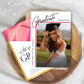 Petten uit naar Afstudeerder roze & gouden Afstude Kaart
