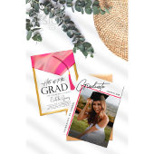 Petten uit naar Afstudeerder roze & gouden Afstude Kaart
