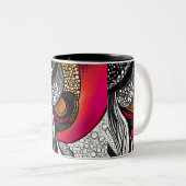 Petten uit tweekleurige koffiemok (Voorkant rechts)