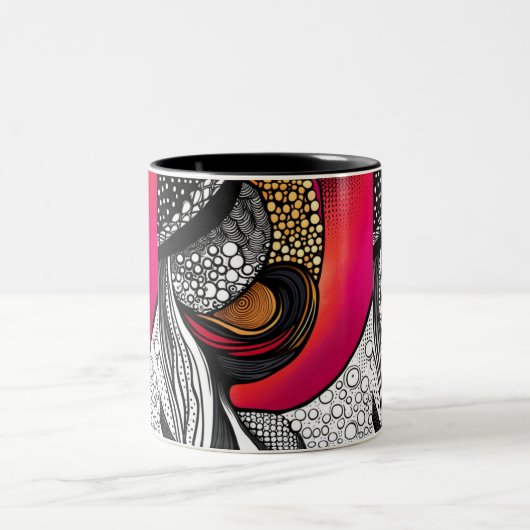 Petten uit tweekleurige koffiemok (Center)